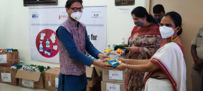 Donation of Masks and Sanitizers to Anganwadi Workers Hyderabad
