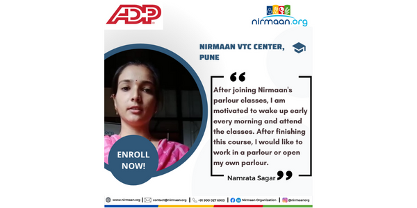 Namrata impact story at vtc center, pune